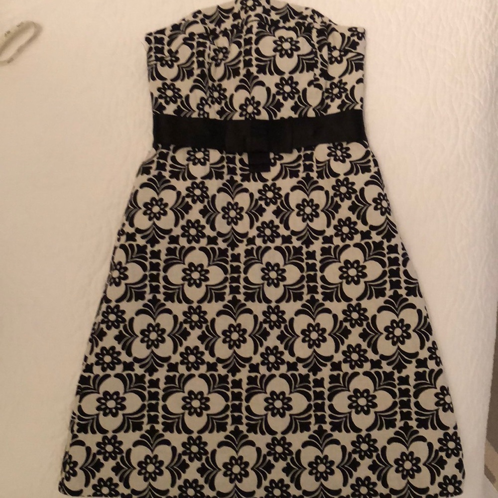 Lilly Pulitzer Black and Cream Strapless Dress